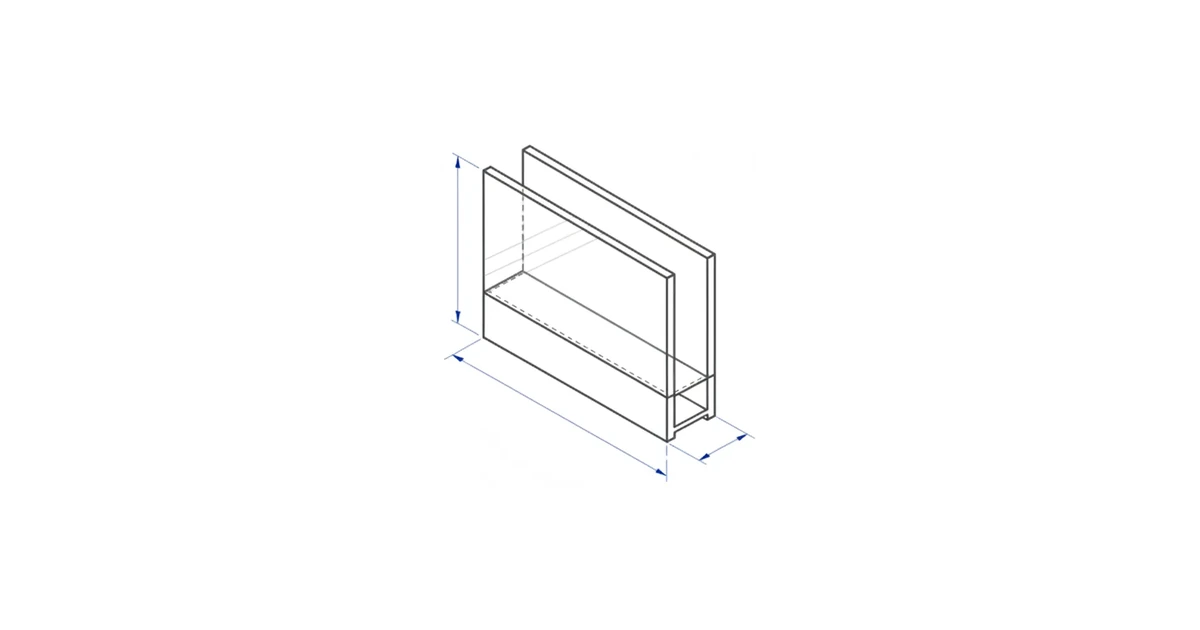 Architectural cross-section line drawing of an insulated glass unit with a low-emissivity coating layer.