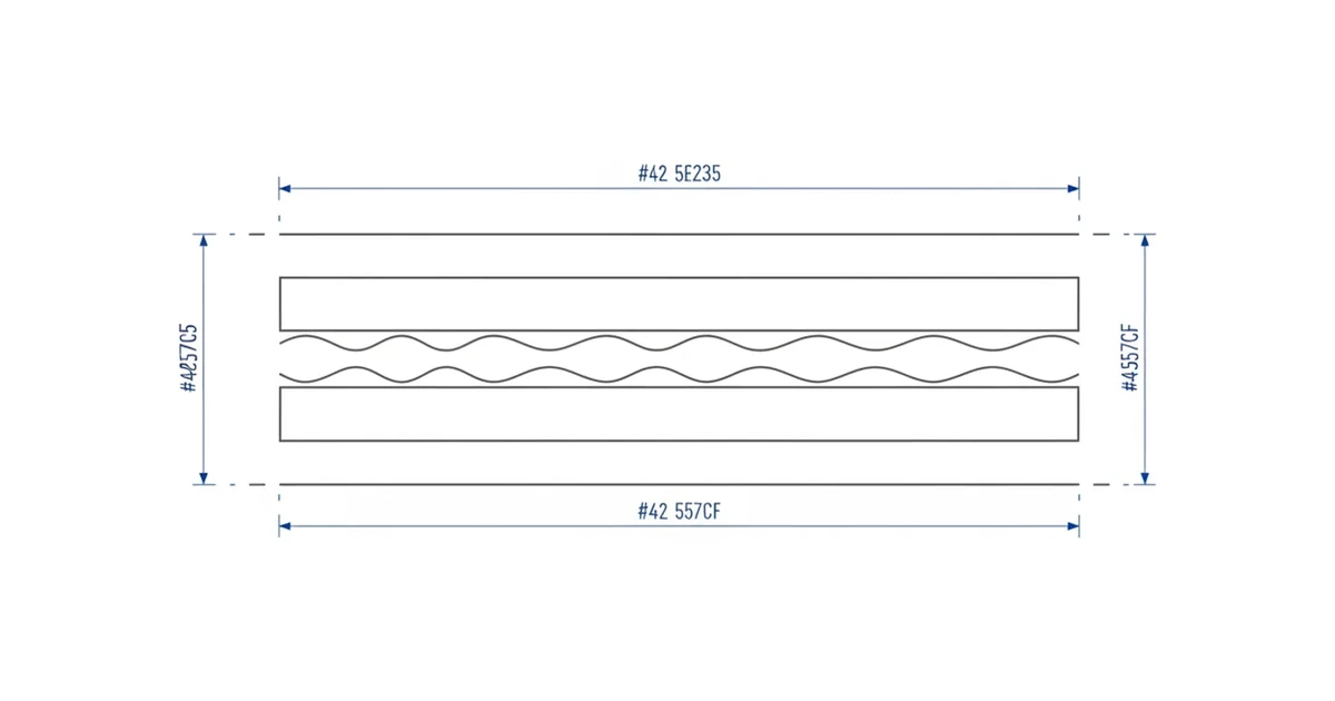 Architectural cross-section line drawing of laminated security glass layers with an interlayer.